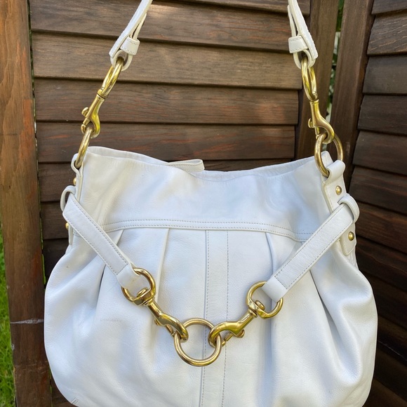 Coach Handbags - White Coach Hampton Belted Bag #8B15